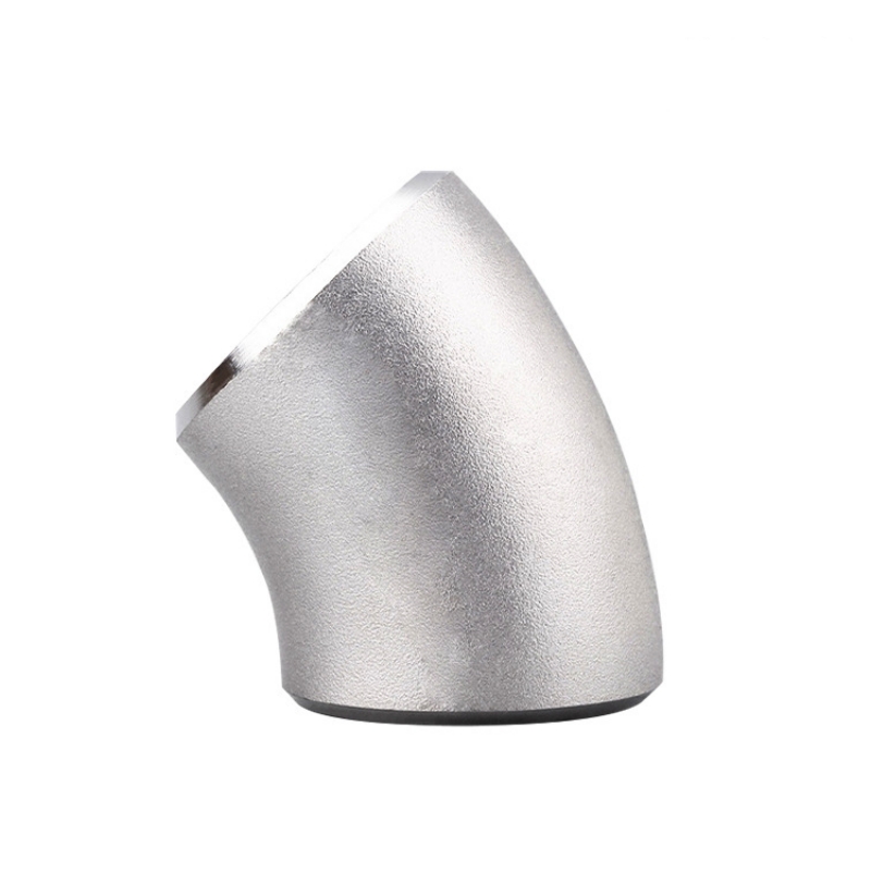 Ruostumattomasta teräksestä valmistettu 45 ° hitsatut kyynärpääputken varusteet Vaaka ohjata putkilinja