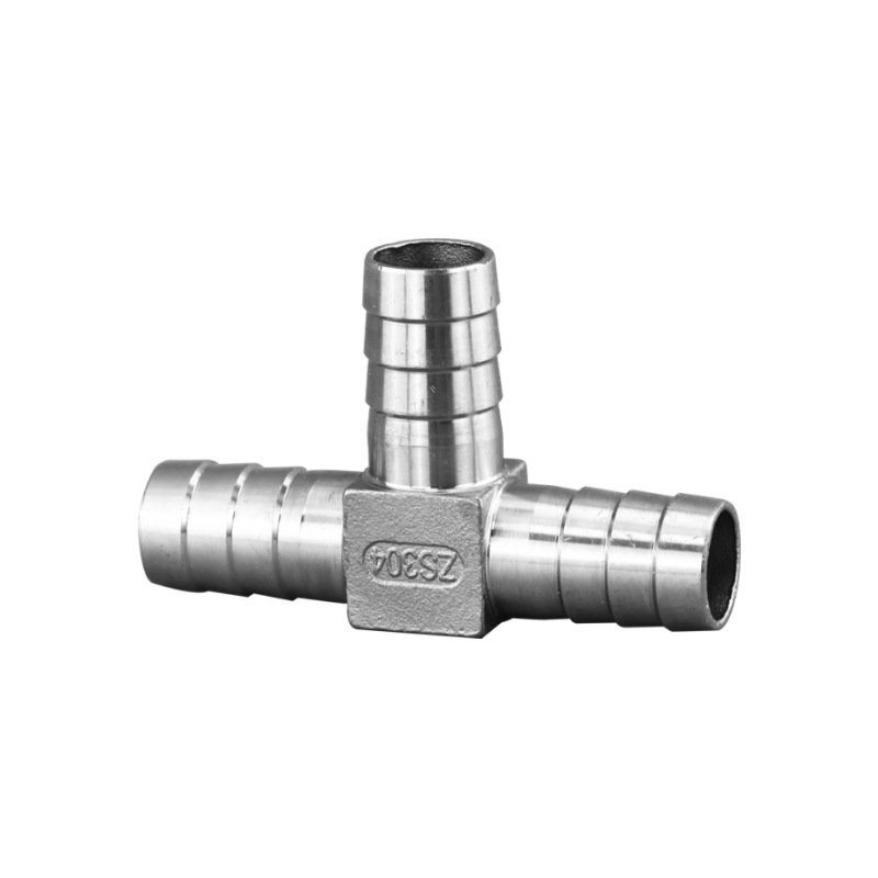 Ruostumattomasta teräksestä valmistettu piikkiputken varusteet kolmisuuntainen letkuyhteys